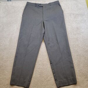 Joseph & Feiss Mens 36x30 Gray Wool Dress Pants Flat Front Straight Leg
